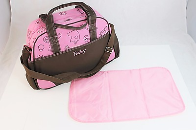 #ad Pink Larger Baby Diaper Nappy Changing mat Mommy Tote Handbag Bag US Seller $25.99