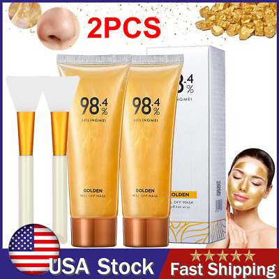 #ad 2PCS Gold Foil Peel Off Mask 98.4% Beilingmei Gold Face Maskfor wrinkles US $6.99