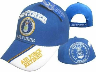#ad Air Force Retired Baseball Cap Hat US Air Force Hat EMBLEM New Licensed $10.88