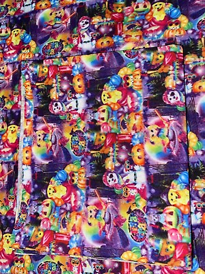 #ad Small Cuts New Cotton Poly Blend Fabric 9quot;X21quot; LISA FRANK 2 24 Halloween $3.05