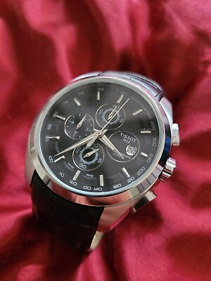 #ad ⚡️ BRAND NEW Tissot Couturier Tachymeter Chronograph Men#x27;s Leather Watch $199.99