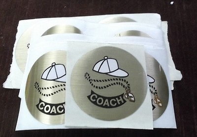 #ad lot of 17 COACH trophy parts brown white hat amp; whistle mylar 2quot; diameter $2.99