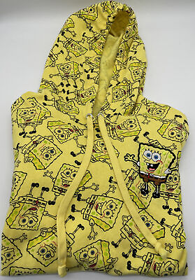 Nickelodeon Sponge Bob Pullover Girls Juniors XXL 19 Hoodie Yellow Patch. 258 $17.58
