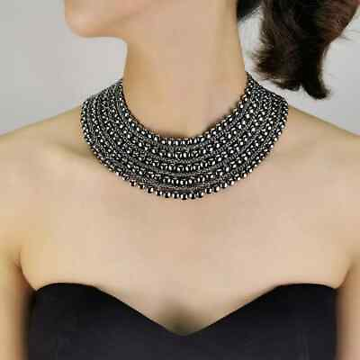 #ad Bib Jewelry Necklace Collar Choker Chain Women Statement Pendant Chunky Charm $14.85