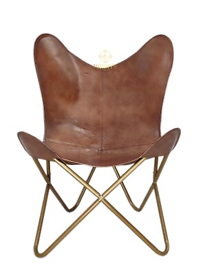 #ad Openable Iron Stand Leather Butterfly Chair – Living Room Leisure Chair PL2 258 $130.39