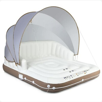 #ad Giantex Inflatable Island With Sunshade 2 Cup Holders Floating Island For Adults $74.95