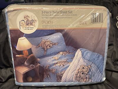#ad Patch The Dog amp; Friends 3 Piece Twin Sheet Set The Bibb Company 1988 NEW Sealed $100.00