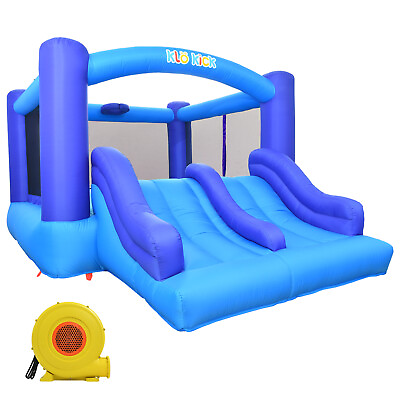#ad Kids Inflatable Bounce House Castle Slide Jumper w 440W Blower Carry Bag $227.53