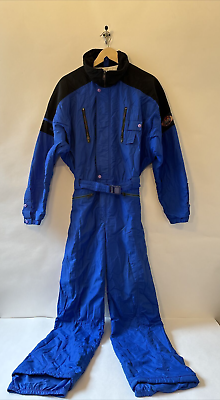 #ad Vintage USA Made Serac Mens Blue Full Body Snow Ski Suit Tactel Fabric Size 40 $100.00