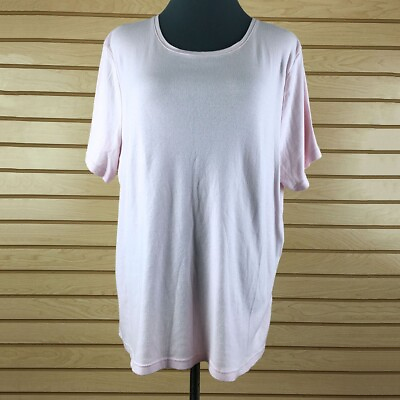 #ad Croft Barrow T Shirt Women 1X Pink Cotton Short Sleeve Classic Tee Classic Tee $10.18