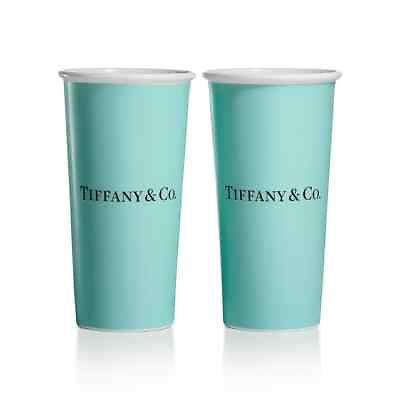 #ad Tiffany Large Coffee Cup Bone China Set of 2 Tiffany Blue Stylish Tableware $439.00