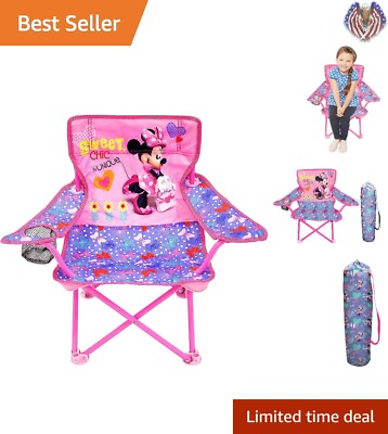 #ad Portable Minnie Camp Chair for Kids Foldable Carry Bag Colorful Graphics $35.99
