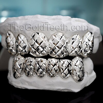 #ad Custom Grillz .925 Diamond Dust Cut Sterling Silver Handmade Real Grill Teeth $284.98