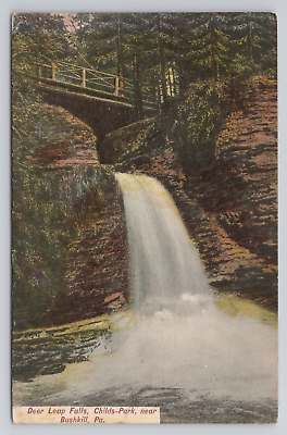 #ad Deer Leap Falls Childs Park Near Bushkill Pennsylvania 1912 Antique Postcard $5.00