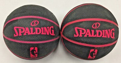 #ad Spalding NBA Mini Ball Measures 5quot; Diameter Black Pink SET OF 2 $19.95