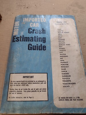 #ad 1974 motor crash estimate guide import $25.00