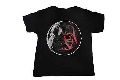 #ad Star Wars Youth Boys Darth Vader Death Star Black Shirt New XS $5.99