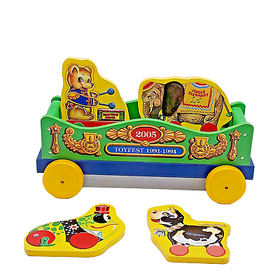 #ad Fisher Price Wooden Toyfest Gondola Car w 4 Wooden Animal Cutouts 2005 $14.95