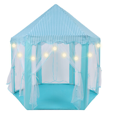 #ad Boys Girls Castle Play Tent Kids Playhouse fr Indoor Outdoor Game House W Light $33.09