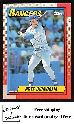 #ad 1990 Topps Pete Incaviglia #430 Texas Rangers $1.49