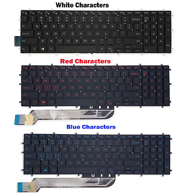 #ad For Dell G3 G5 G7 15 17 Inspiron 15 17 Series Keyboard RED White Blue Backlit $22.09
