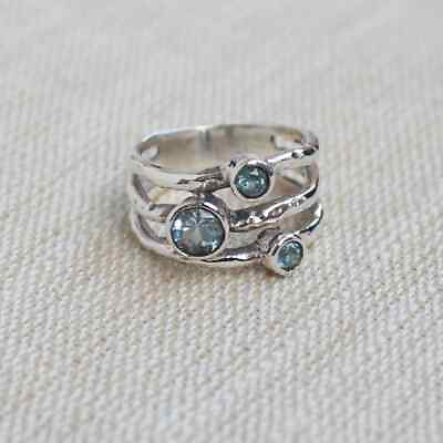 #ad Blue Topaz Ring 925 Sterling Silver Handmade Lovely Women Ring All Size AP953 $10.77