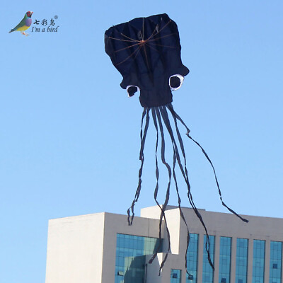 #ad Free shipping single Line Stunt BLACK Octopus POWER Sport Kite Outdoor Toys 5.5m $18.50