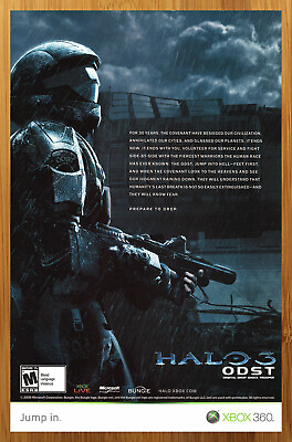 #ad 2009 Halo 3: ODST Xbox 360 Print Ad Poster Authentic Official Promo Wall Art $14.99