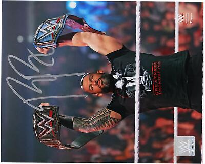 #ad Roman Reigns WWE Autographed 8quot; x 10quot; Raising Titles Photograph $199.99
