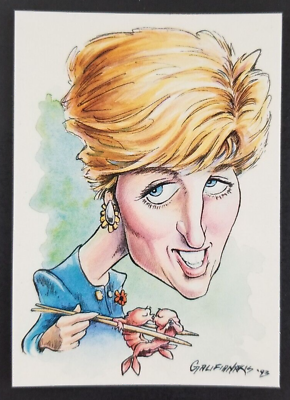 #ad Princess Diana 1993 Cartoon Royal Family Card #64 NM $4.95