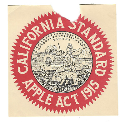 #ad CALIFORNIA STANDARD APPLE ACT 1915 EUREKA SEAL LABEL STICKER $60.47