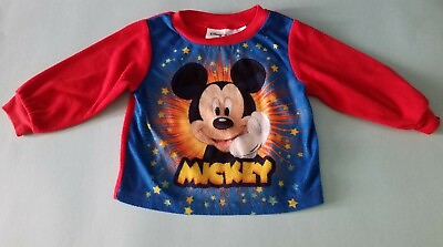 #ad Disney Infant Boys Sz 18 Mo Long Sleeve Pajama PJ Top MICKEY MOUSE Polyester $1.75