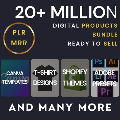 #ad 20M Digital Products Bundle to Sell for Profit with PLR and MRR Ready To Sell $2.99
