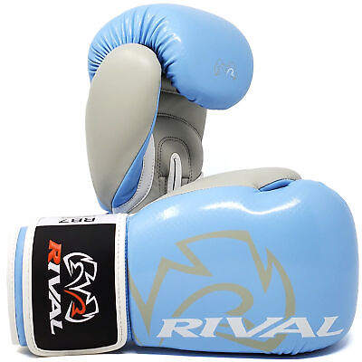 #ad Rival Boxing RB7 Fitness Plus Hook and Loop Bag Gloves Blue Gray $64.95