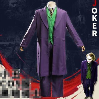#ad Halloween Carnival The Dark Knight Joker Mens Cosply Costume Suits Outfit $73.14
