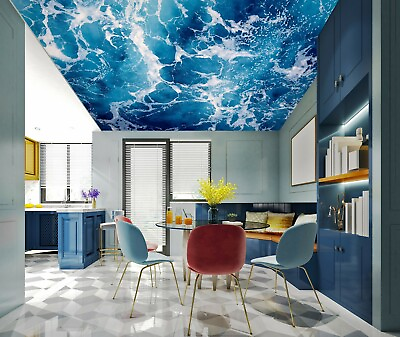 #ad 3D Blue Ocean NA2128 Ceiling WallPaper Murals Wall Print Decal AJ US Fay $36.99