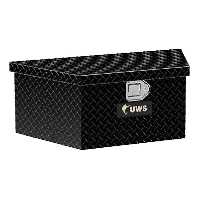 #ad UWS Gloss Black Aluminum 34quot; Trailer Tongue Box with Low Profile LTL Shipping $580.13