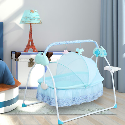 Electric Baby Swing Crib Cradle USB Bluetooth Music Infant Basket Sleeping Bed $109.00