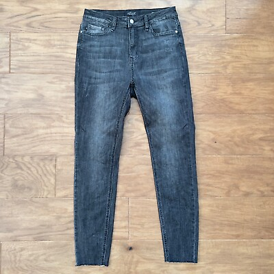 #ad Judy Blue Skinny Fit Mikaela Clean Skinny Jeans Dark Grey Raw Hem Size 9 29 $30.00