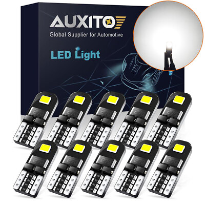 #ad AUXITO T10 White LED License Plate Light Car Interior Bulbs 168 2825 194 W5W 10x $7.99