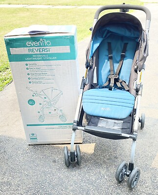 #ad Evenflo Reversi Reversible Lightweight Compact Baby Stroller Blue 14112423 $69.99