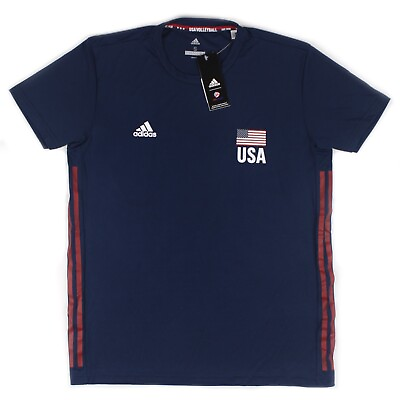 #ad Men#x27;s adidas USA Volleyball 3 Stripes Jersey T Shirt CF1595 Primeblue $19.99