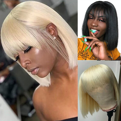 #ad Women Real Natural Wig Short Pixie Cut Human BOB Wig Ladies Hair Wigs Cosplay $14.99