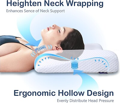 #ad Cervical Neck Pillows for Pain Relief Sleeping Ergonomic Built in Neck Roll wit $26.95