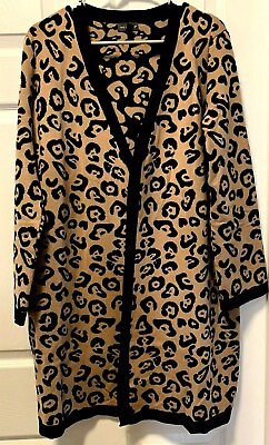 #ad The Limited Womens Small Long Cardigan Animal Leopard Sweater Long Sleeve $22.50