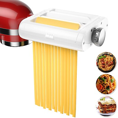 #ad Pasta Maker Attachment for Kitchenaid Mixers Noodle Maker 3 in 1 Set of Pasta $65.99