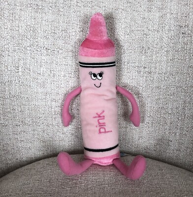 #ad My First Crayon 12” Stuffed Beanbag Plush Kids Doll Toy PINK Smiling Soft Toy $19.99