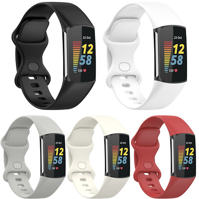 #ad For Fitbit Charge 5 6 Sport Silicone Strap Watch Band Replacement Wristband $6.99