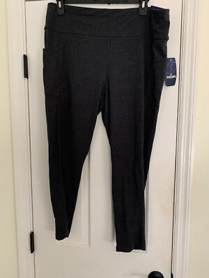 #ad #ad NWT Spalding Women’s Ankle Legging w Pockets Performance Pants Grey Size 3x $17.99