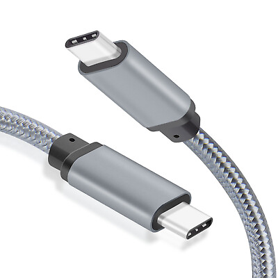 #ad USB C to USB C Cable 3.1 Gen1 Type C Nylon Braided amp;Fast Charging 10 feet Grey $8.99